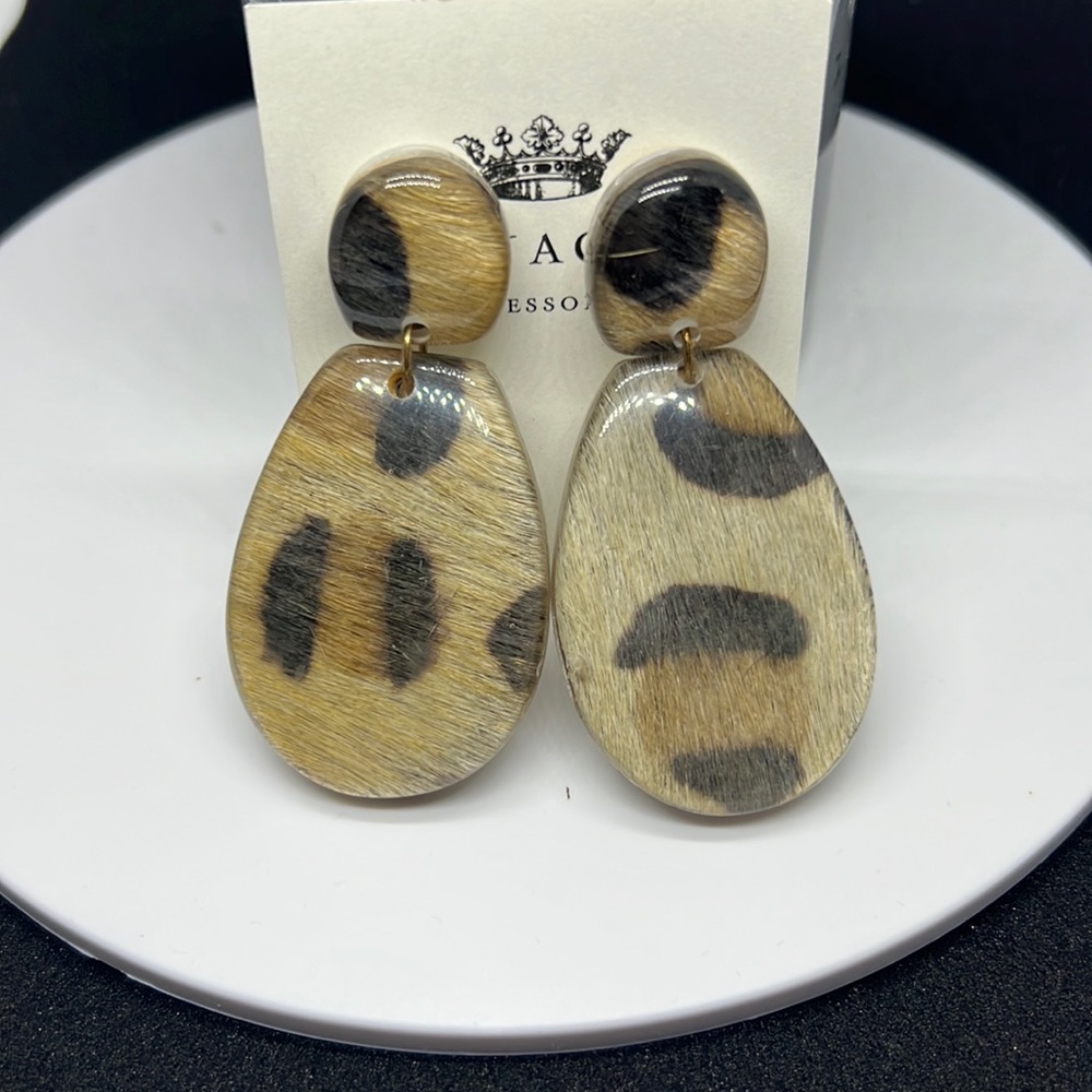 Panache Animal Print Dangle Earrings- NWT